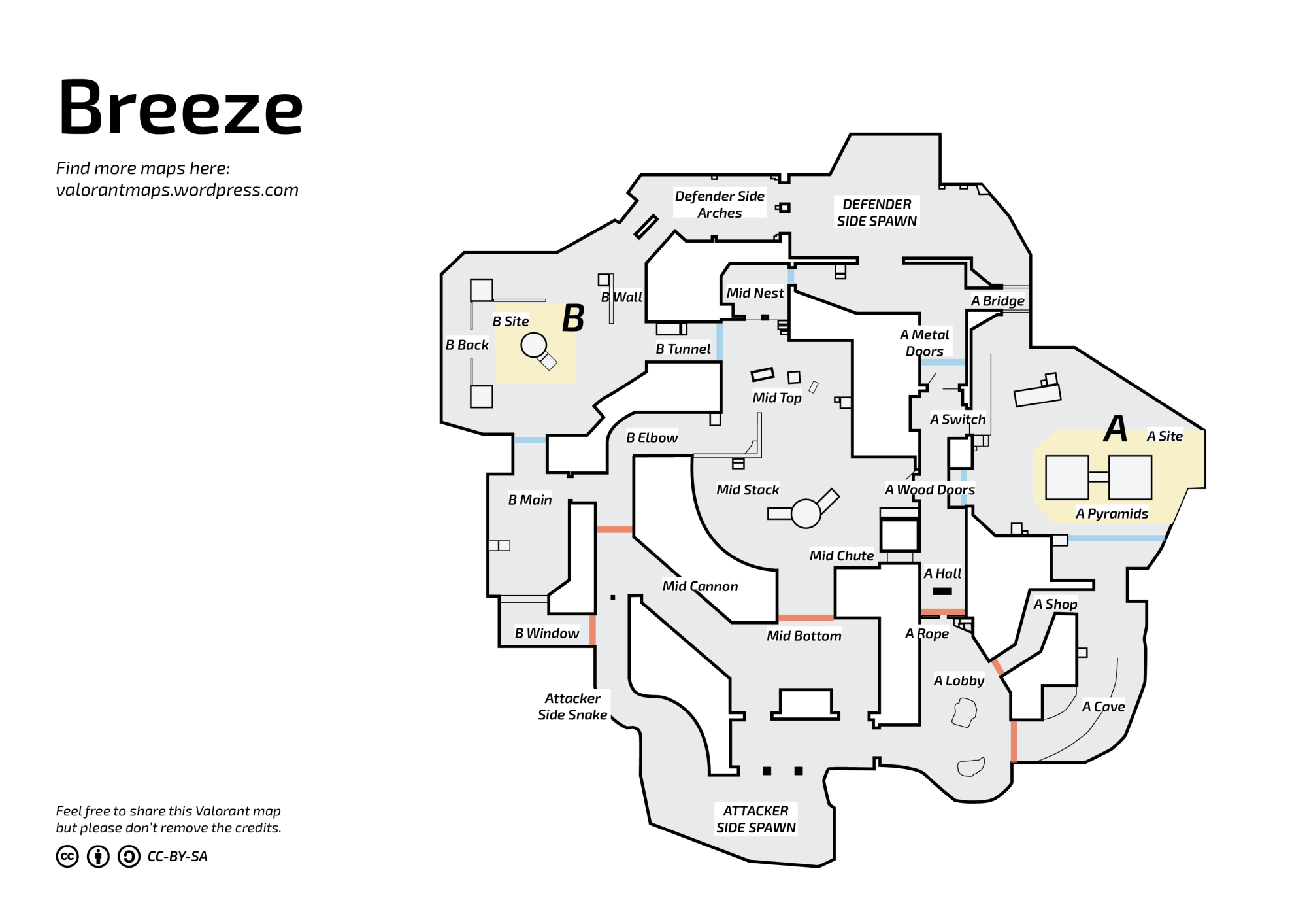 Blueprint of Valorant's Breeze map